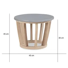 Forest Acacia Wood & Terrazzo Side Table (45 x 45 x 35 cm)