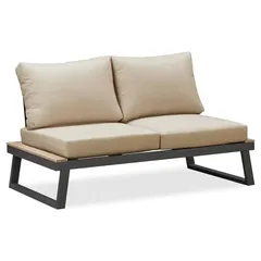 Lattery 4-Seater Acacia & Steel Sofa Set