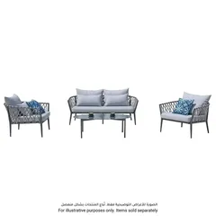 أريكة مقعد فردي حبال ومعدن مع وسائد تالين (90 × 86 × 65.6 سم، قطعتان)