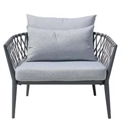 أريكة مقعد فردي حبال ومعدن مع وسائد تالين (90 × 86 × 65.6 سم، قطعتان)