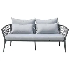 أريكة مقعدين حبال ومعدن مع وسائد تالين (170 × 86 × 65.5 سم)