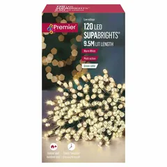 Premier SupaBrights 120-LED Warm White String Light (1.44 W, 9.5 m)