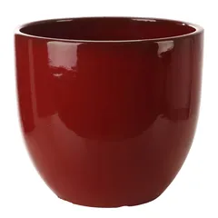 Shanghai 10-01R Glazed Ceramic Plant Pot (38 x 34 cm, Red)