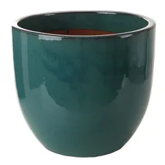 Shanghai 10-01DB Glazed Ceramic Plant Pot (38 x 34 cm, Ice Blue)