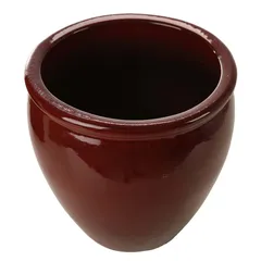 Shanghai 11-01R Glazed Ceramic Plant Pot (28 x 28 cm, Red)