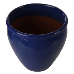 Shanghai 11-01B Glazed Ceramic Plant Pot (40 x 40 cm, Blue)