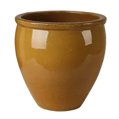 Shanghai 11-01T Glazed Ceramic Plant Pot (40 x 40 cm, Ocher)