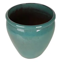 Shanghai 11-01DB Glazed Ceramic Plant Pot (28 x 28 cm, Ice Blue)