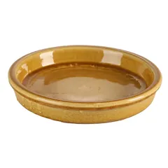 Shanghai Glazed Ceramic Plant Saucer (20 cm, Ocher)