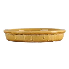 Shanghai Glazed Ceramic Plant Saucer (20 cm, Ocher)