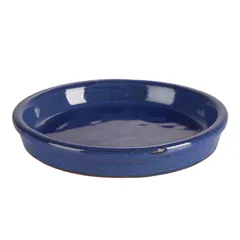 Shanghai Glazed Ceramic Plant Saucer (30 cm, Blue)