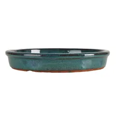 Shanghai Glazed Ceramic Plant Saucer (25 cm, Ice Blue)
