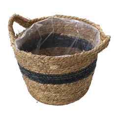Hayden Swirl Basket Planter (22 x 21 cm, Gray)