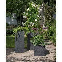 Scheurich Muretto High Plastic Plant Pot (38 x 38 x 54 cm, Anthracite)