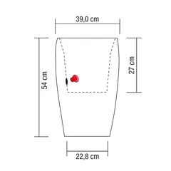 أصيص نباتات طويل بلاستيك شوريك بارسيو (39 × 54 سم، رمادي)
