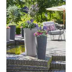 Scheurich Coneo High Plastic Plant Pot (29 x 55 cm, Anthracite)