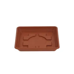 Scheurich Lara Square Plastic Saucer (19.9 x 19.9 x 2.7 cm, Terracotta)