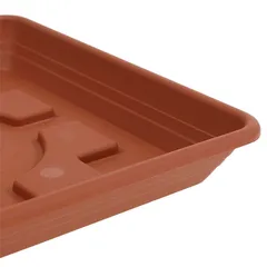 Scheurich Lara Square Plastic Saucer (19.9 x 19.9 x 2.7 cm, Terracotta)