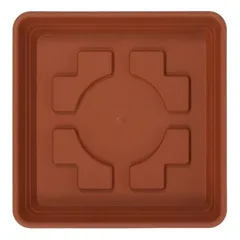 Scheurich Lara Square Plastic Saucer (19.9 x 19.9 x 2.7 cm, Terracotta)