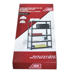 ACE Particle Board & Steel 5-Tier Adjustable Shelving Unit (76.2 x 30.5 x 152.4 cm)