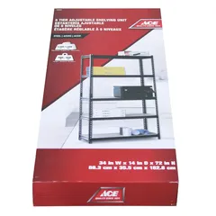 ACE Particle Board & Steel 5-Tier Adjustable Shelving Unit (86.5 x 35.5 x 182.8 cm)