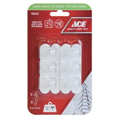 ACE Adhesive Hook Pack (6 Pc., 2.2 x 2.8 cm, Clear)
