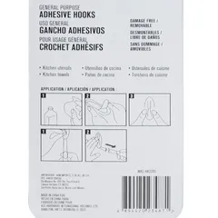 ACE Adhesive Hook Pack (6 Pc., 2.2 x 3 cm, White)