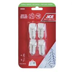 ACE Adhesive Hook Pack (4 Pc., 2.2 x 3 cm, White)