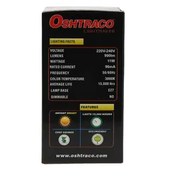 Oshtraco E27 LED Light Bulb Set (3 Pc., 11 W, Warm White)