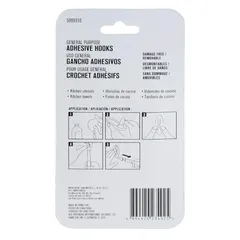 ACE Adhesive Hook Pack (3 Pc., 2.5 x 3.5 cm, Clear)