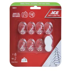 ACE Adhesive Hook Pack (7 Pc., 2.5 x 3.5 cm, Clear)