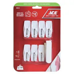 ACE Adhesive Hook Pack (7 Pc., 2.3 x 5.5 cm, White)