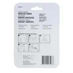 ACE Adhesive Hook Pack (3 Pc., 2.3 x 5.5 cm, Clear)