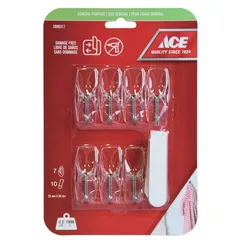 ACE Adhesive Hook Pack (7 Pc., 2.3 x 5.5 cm, Clear)