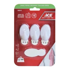 ACE Adhesive Hook Pack (3 Pc., 3 x 5 cm, White)
