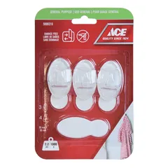 ACE Adhesive Hook Pack (3 Pc., 3 x 5 cm, Clear)