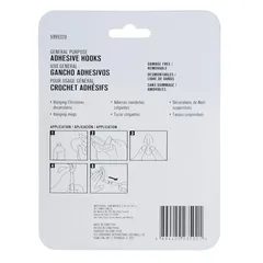 ACE Adhesive Hook Pack (3 Pc., 1.8 x 5.7 cm, White)