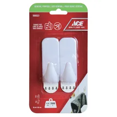 ACE Adhesive Hook Pack (2 Pc., 3 x 8 cm, White)