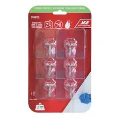 ACE Adhesive Hook Pack For Humid Areas (6 Pc., 6.3 x 6.3 cm, Clear)
