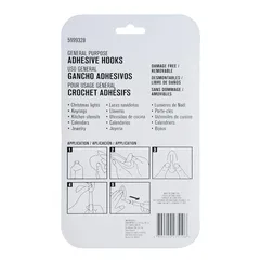 ACE Adhesive Hook Pack For Humid Areas (6 Pc., 6.3 x 6.3 cm, Clear)