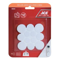 ACE Hook & Loop Mounting Dots (12 Pairs, White)