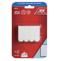 ACE Adhesive Picture Hanging Strips (12 Pairs, 1.6 x 4.8 cm, White)