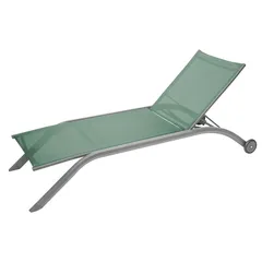 Hesperide Milenio Aluminum Sunlounger (196 x 80 x 98 cm, Olive)