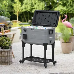 Cosmoplast KeepCold Patio Icebox Cart W/Wheels (70 L)