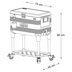 عربة صندوق ثلج خارجية مع عجلات كوزموبلاست كيب كولد (70 لتر)