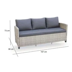 Eden 5-Seater Rattan & Steel Sofa Set Living Accent