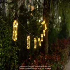 Alvares Solar-Powered 10-Integrated LED Outdoor String Light (0.04 W, Warm White)