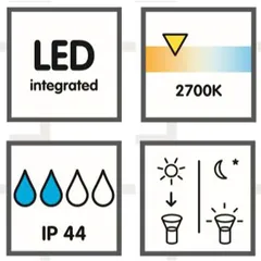 شريط إضاءة خارجي  10مصابيح LED مدمجة تعمل بالطاقة الشمسية ألفاريز (0.04 واط ، أبيض مصفر)