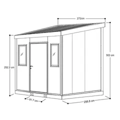 مقصورة حديقة كوزموبلاست بوس هوم (272 × 256.8 × 302 سم)