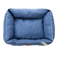 ACE Upholstery Fabric Square Pet Sofa Bed (Blue, 85 x 65 x 24 cm)